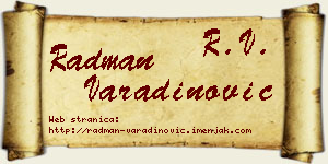 Radman Varadinović vizit kartica